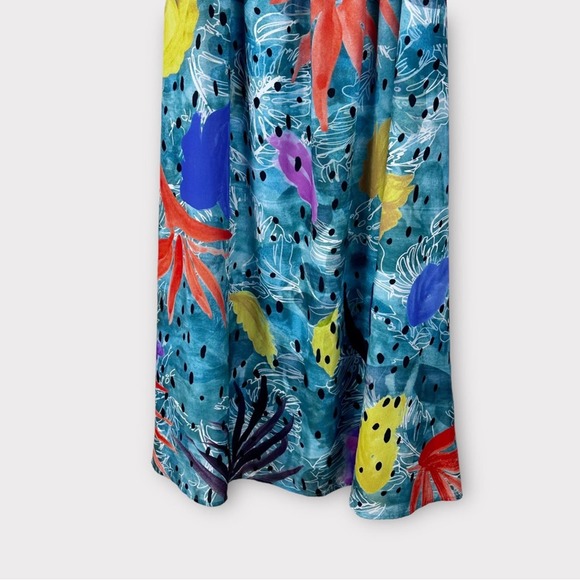 Anthropologie Christina Economou Pacific Off the Shoulder Midi Shift Dress XS - Picture 10 of 13